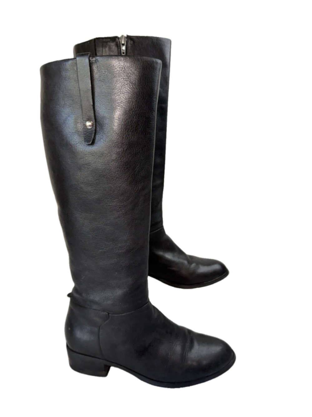 Crown Vintage Black Leather Aubrie Riding Boot Size 7.5 M Knee High